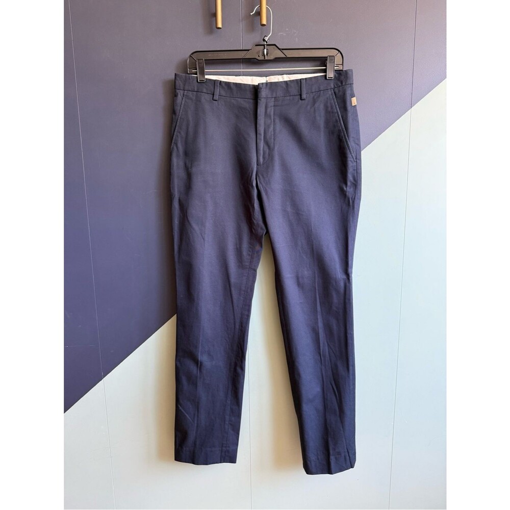 Bellerose Tailored Fit Chino Trousers, Navy Blue, Sz 40 (33" Waist, 30" inseam)